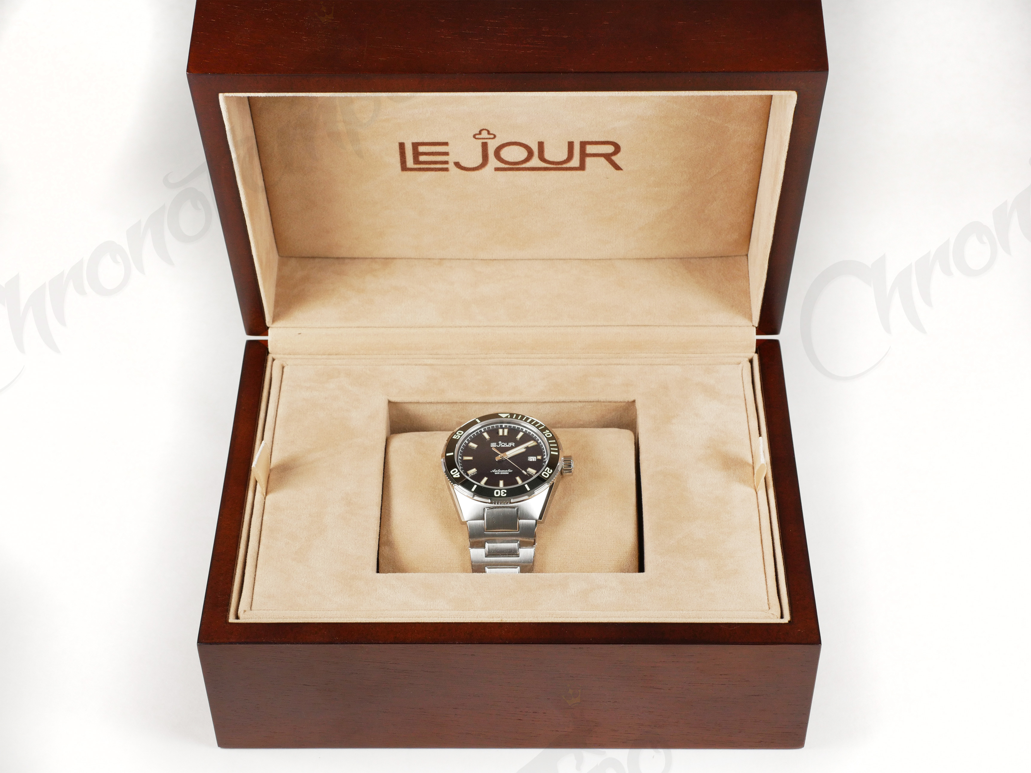 Le Jour Coral Diver 42mm Swiss Automatic Men's Diver Watch Black Bezel/Black Dial LJ-CD-001